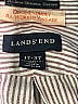 Lands' End 100% Cotton Chevron-herringbone Gray Long Sleeve Button-Down Shirt Size 17 - photo 7
