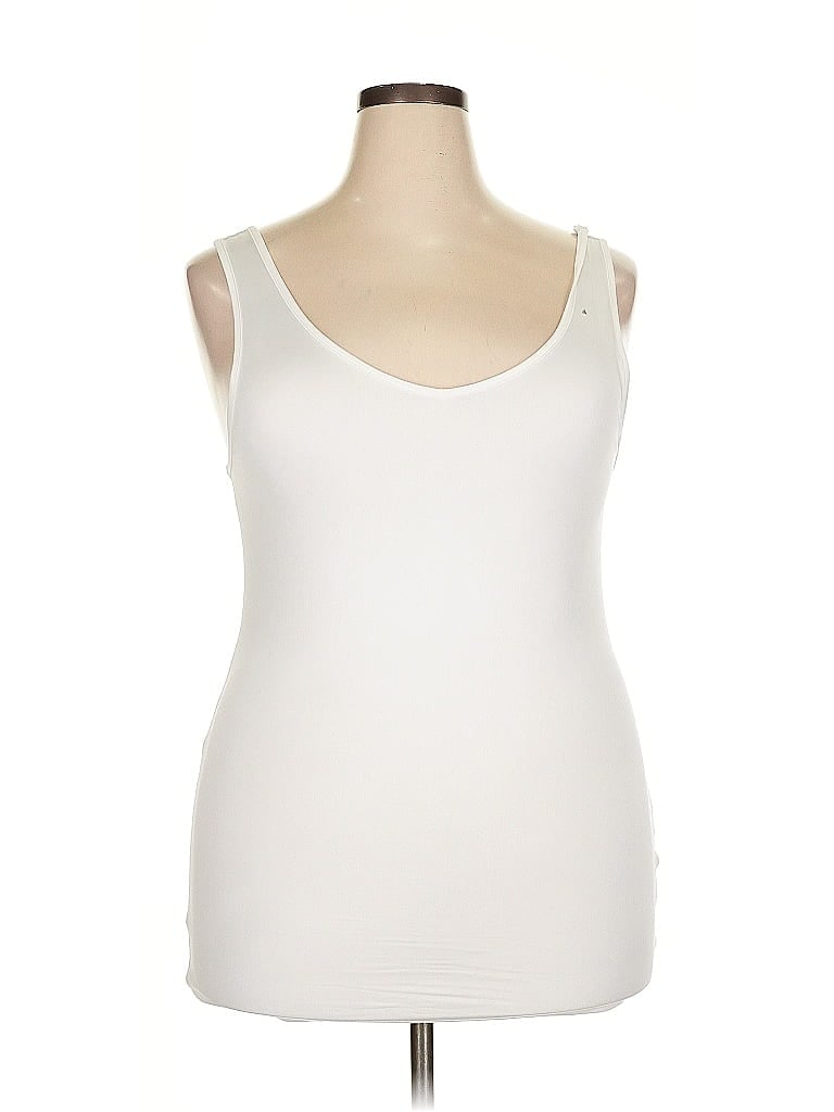 Pre-owned Simply Noelle Tank Top Ivory Scoop Neck Tops In White