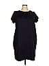 Lands' End Solid Black Purple Casual Dress Size 20 - photo 1