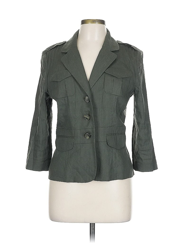 Blazer Ann Taylor Loft Kaki - Taille 0 - Style Chino Frayé Bord Brut Ouvert - Coton - Occasion Très Bon état