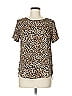 PREMISE 100% Polyester Animal Print Brown Short Sleeve Top Size S - photo 1