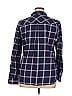 Classic 100% Cotton Plaid Blue Long Sleeve Button-Down Shirt Size 16 - photo 2