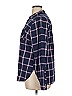 Classic 100% Cotton Plaid Blue Long Sleeve Button-Down Shirt Size 16 - photo 4