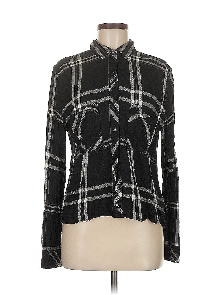 Pre-owned Rails Long Sleeve Button Down Shirt In Black