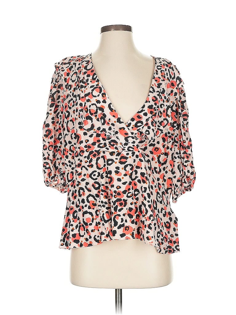Pre-owned Ted Baker 3/4 Sleeve Blouse In Orange