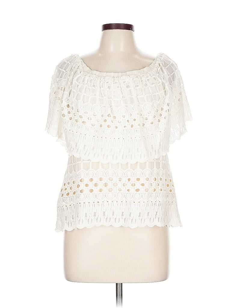 Pre-owned Harlyn Short Sleeve Blouse In White