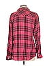Tasha Polizzi Collection 100% Viscose Plaid Pink Long Sleeve Blouse Size L - photo 2