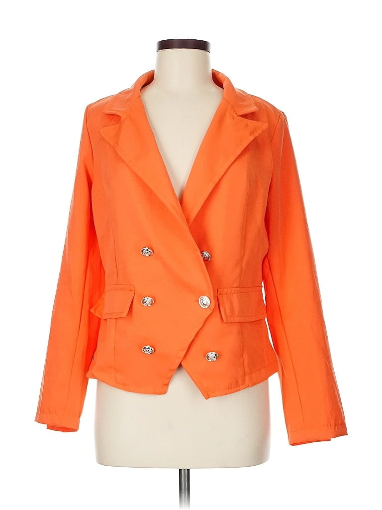 Pre-owned Assorted Brands Blazer Jacket In Orange