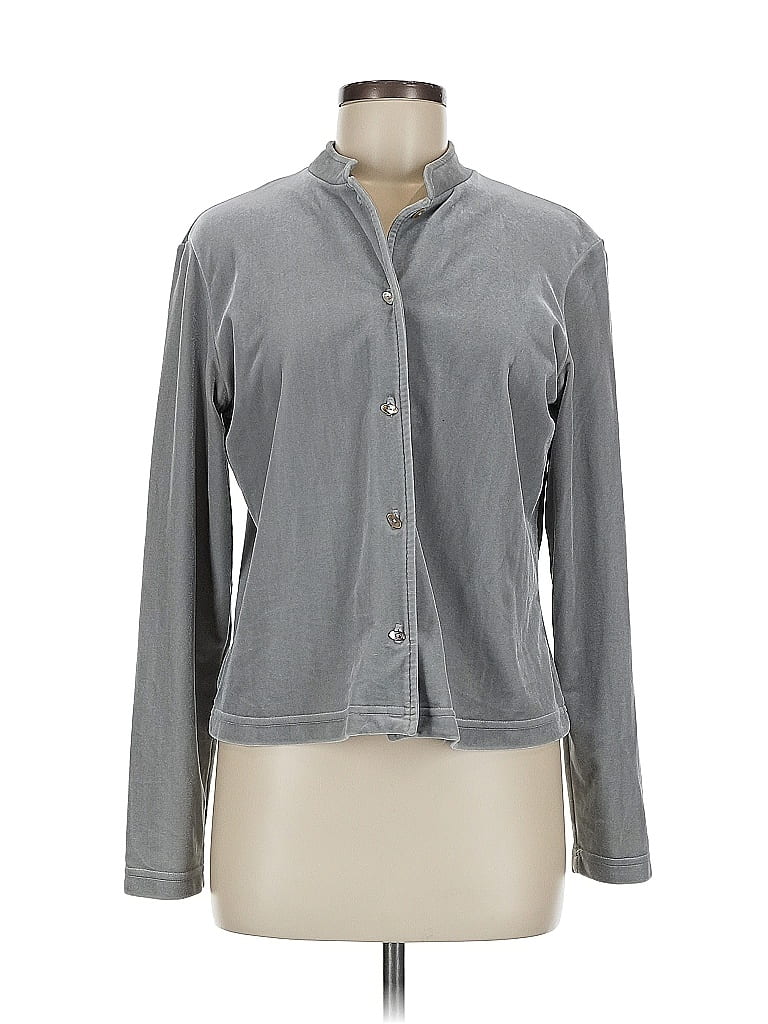Pre-owned Jjill Long Sleeve Blouse In Gray