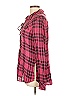 Tasha Polizzi Collection 100% Viscose Plaid Pink Long Sleeve Blouse Size L - photo 4