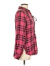 Tasha Polizzi Collection 100% Viscose Plaid Pink Long Sleeve Blouse Size L - photo 3