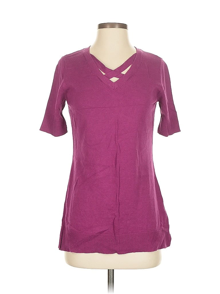 Pre-owned Isaac Mizrahi Live Cardigan Sweater In Purple