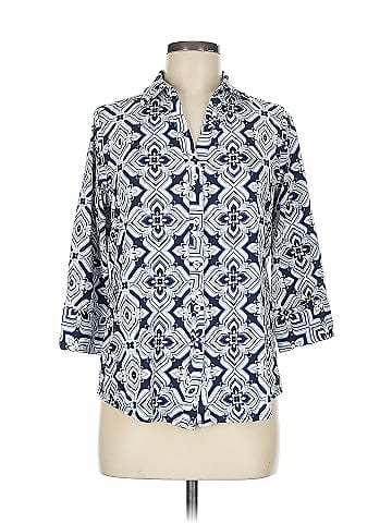Foxcroft 3/4 Sleeve Button-Down Shirt (view 1)