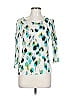Les Copains Teal Ivory 3/4 Sleeve Blouse Size EU 42 / US 12 - photo 1