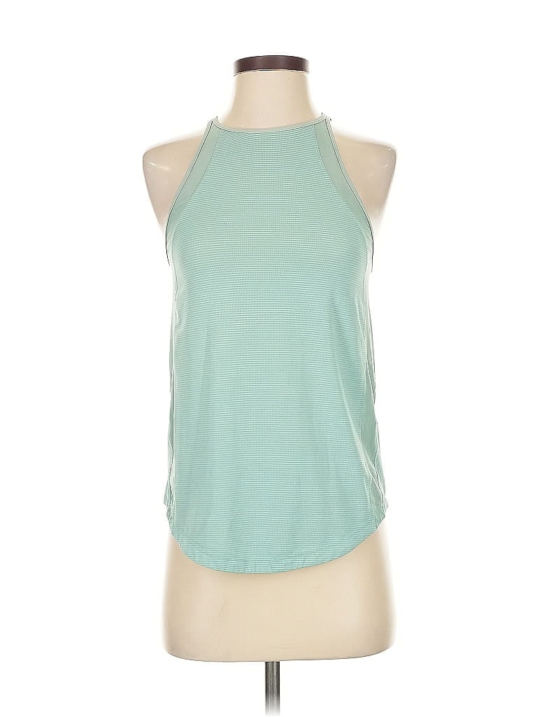 Pre-owned Lululemon Athletica Tank Top Teal Halter Neckline Tops In Blue
