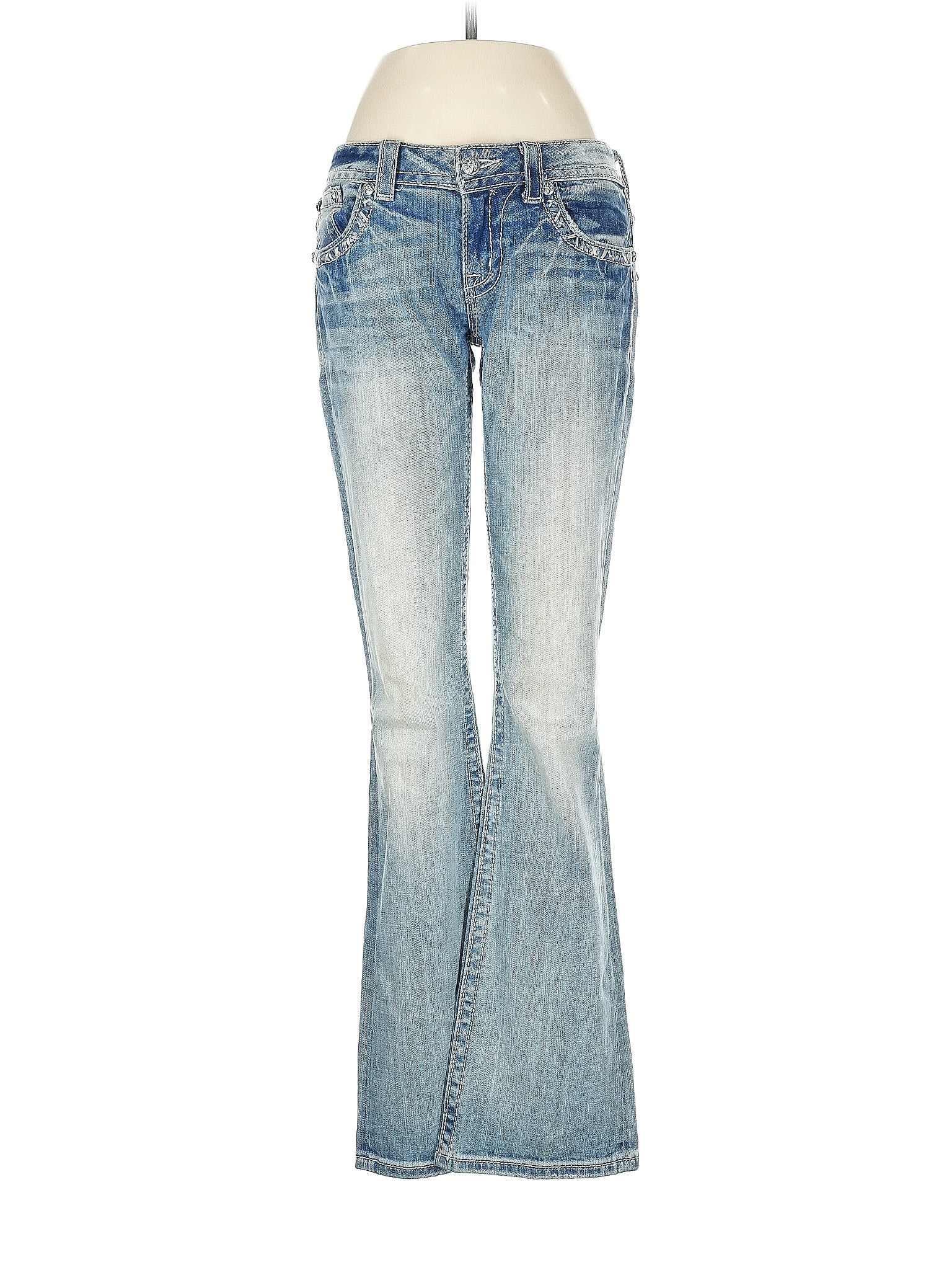 Miss Me Silver Blue Jeans Size 28 waist