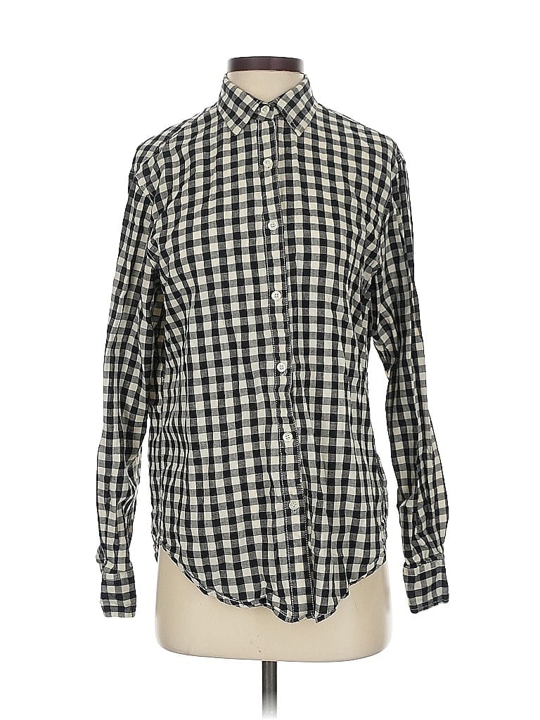 Pre-owned Hollister Long Sleeve Button Down Shirt In Black