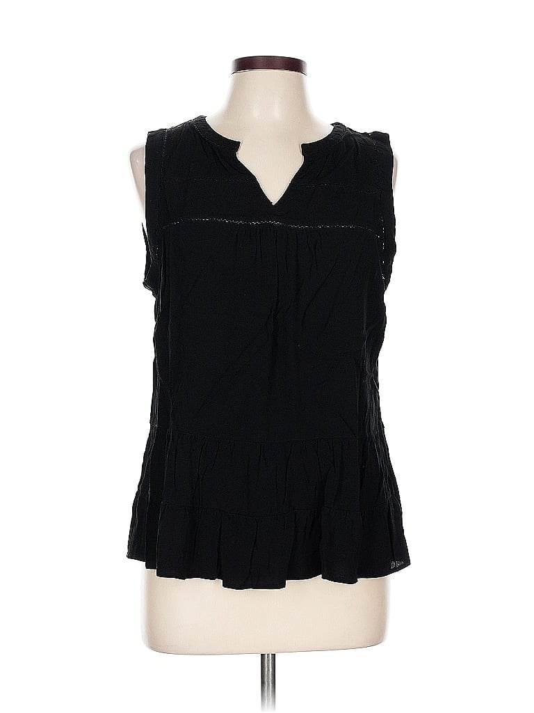 Pre-owned Ann Taylor Loft Sleeveless Blouse In Black