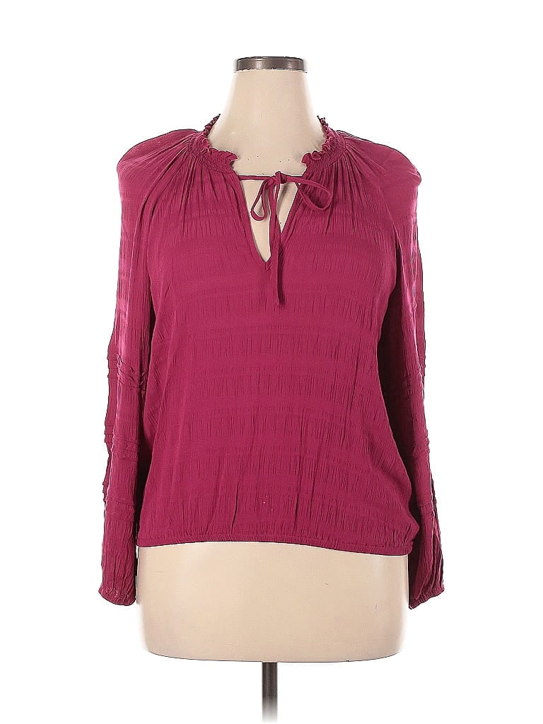 Pre-owned Sanctuary Long Sleeve Blouse In Burgundy