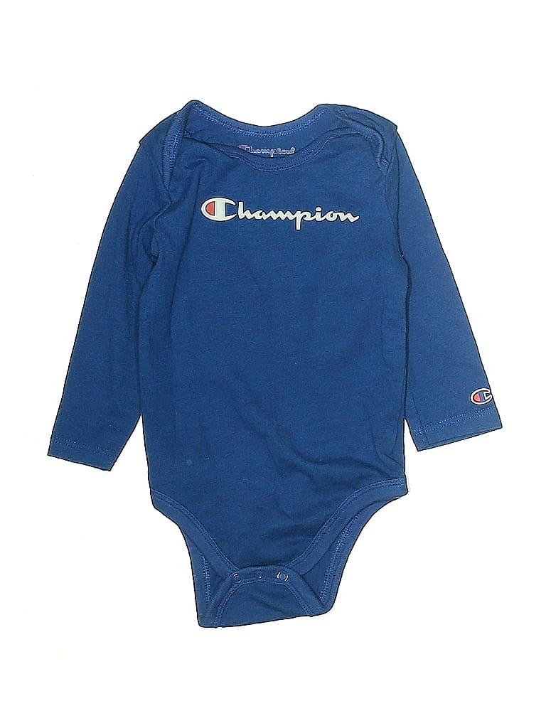 Click to view more detailed imagery on our partner's website Pre-owned Champion Babies' Long Sleeve Onesie In Blue