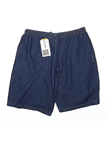 Cathy Essentials Blue Denim Shorts with Elastic Waist (view 2)