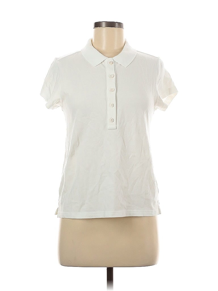 Pre-owned Offline By Aerie Short Sleeve Polo Shirt In White
