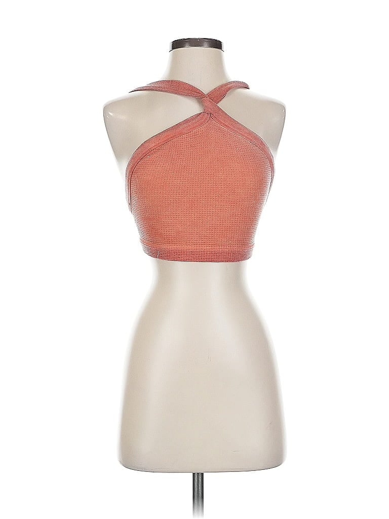 Pre-owned Out From Under Tank Top Orange Halter Neckline Tops
