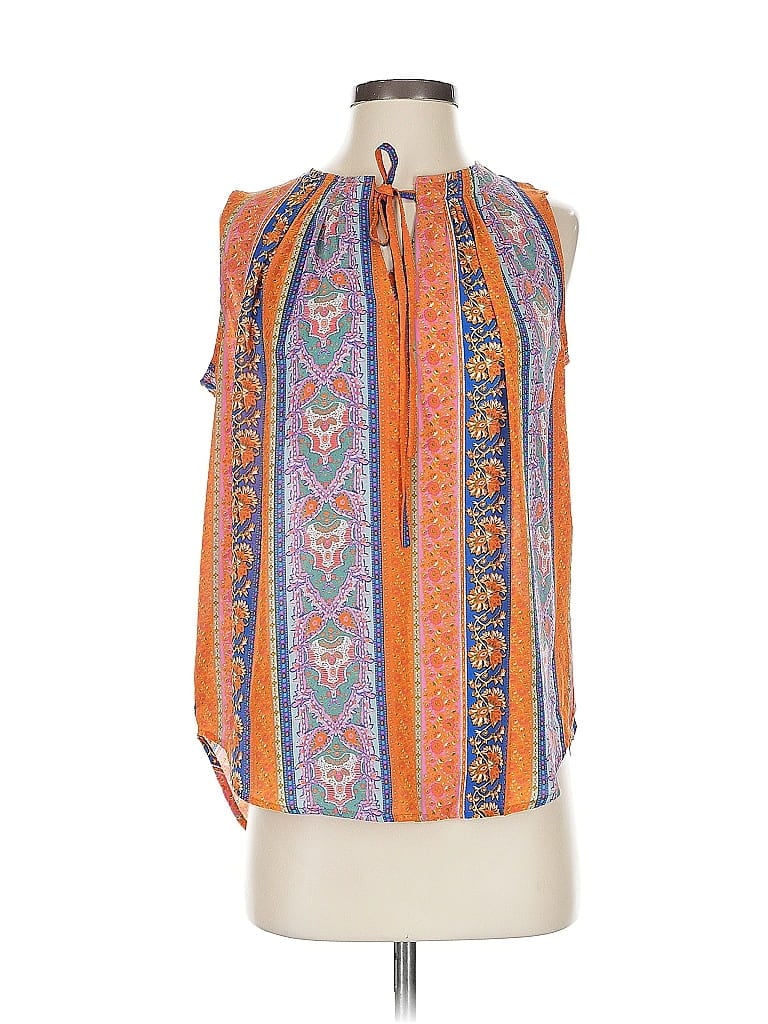 Pre-owned Cynthia Rowley Tjx Sleeveless Blouse In Orange