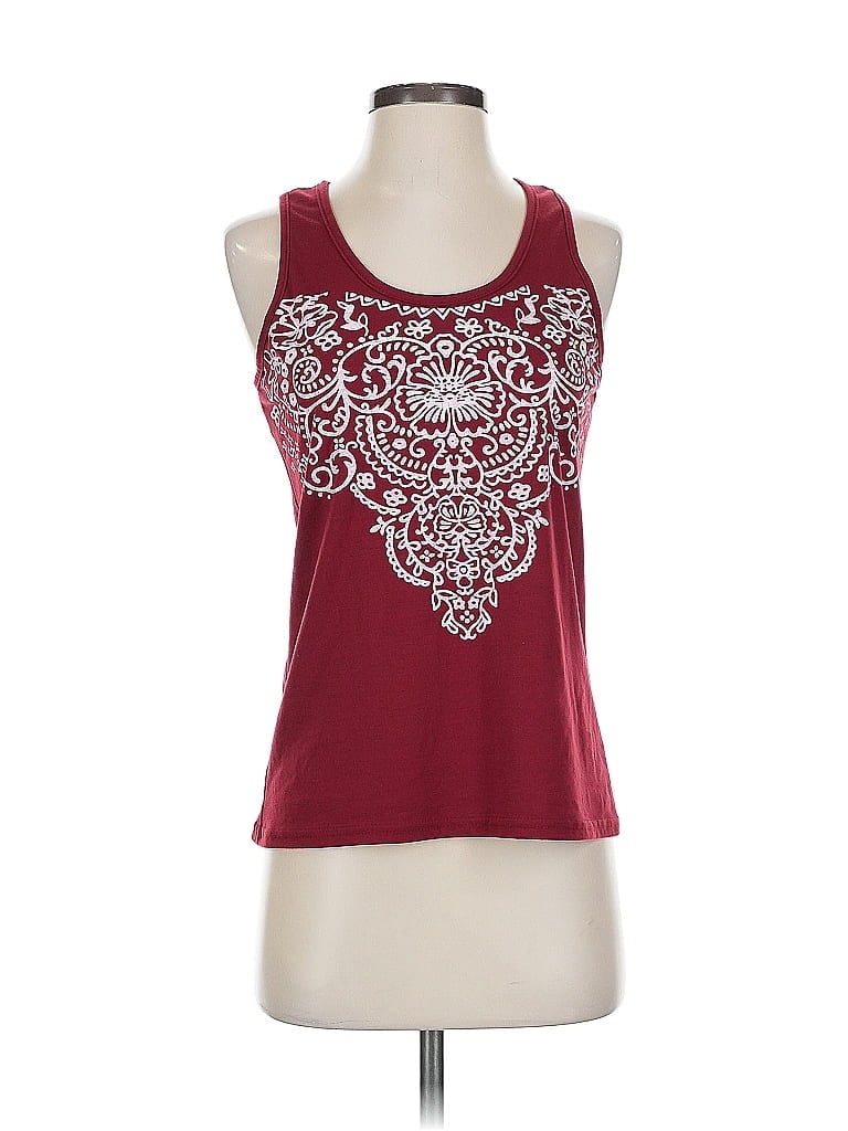 Pre-owned Assorted Brands Tank Top Burgundy Halter Neckline Tops