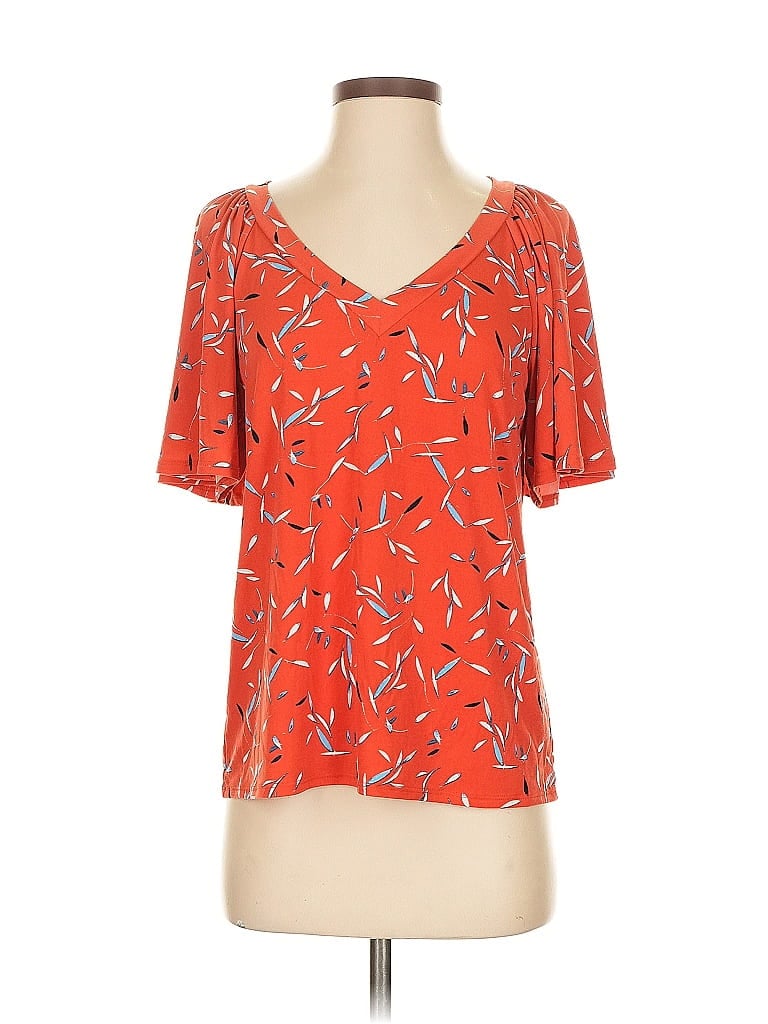 Pre-owned Banana Republic Factory Store Short Sleeve Blouse In Orange