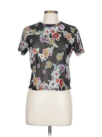 Ginger G. Floral Black 3/4 Sleeve Top (view 1)