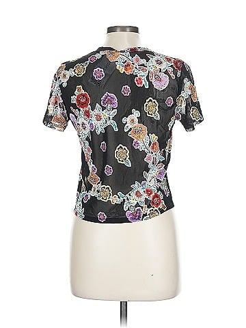 Ginger G. Floral Black 3/4 Sleeve Top (view 2)