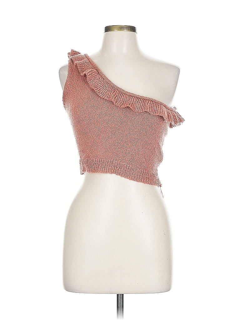 Pre-owned Paper Heart Sleeveless Top Pink One Shoulder Neckline Tops