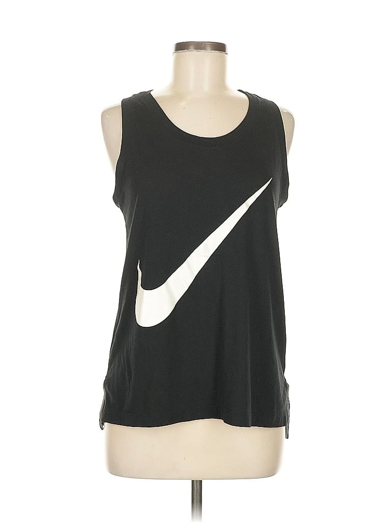 Pre-owned Nike Tank Top Black One Shoulder Neckline Tops