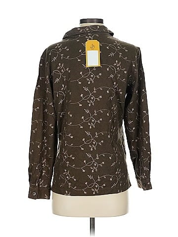 Cathy Daniels Brown Embroidered Button-Down Shirt (view 2)