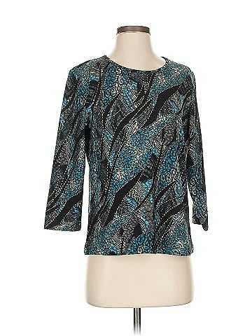 TanJay Blue Patterned Blouse with Gold (view 1)