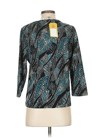 TanJay Blue Patterned Blouse with Gold (view 2)