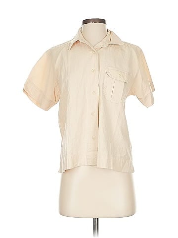 Bobbie Brooks Tan Short Sleeve Cotton Shirt (view 1)