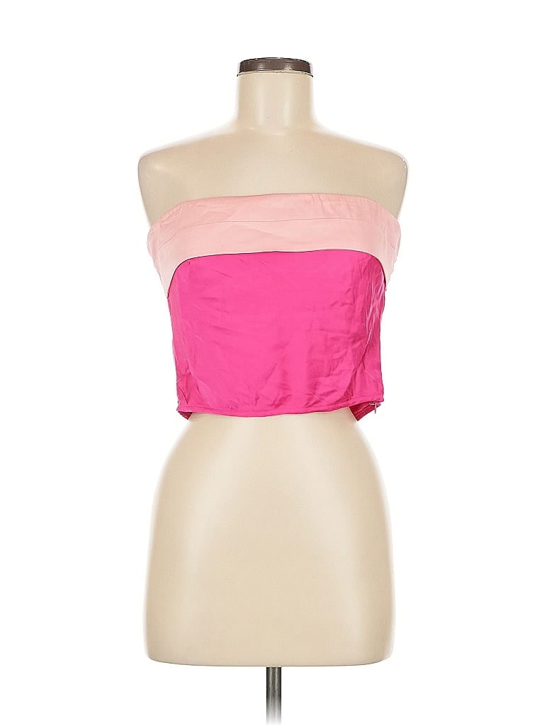 Beginning Boutique Sleeveless Top Pink Strapless Neckline Tops In Pink