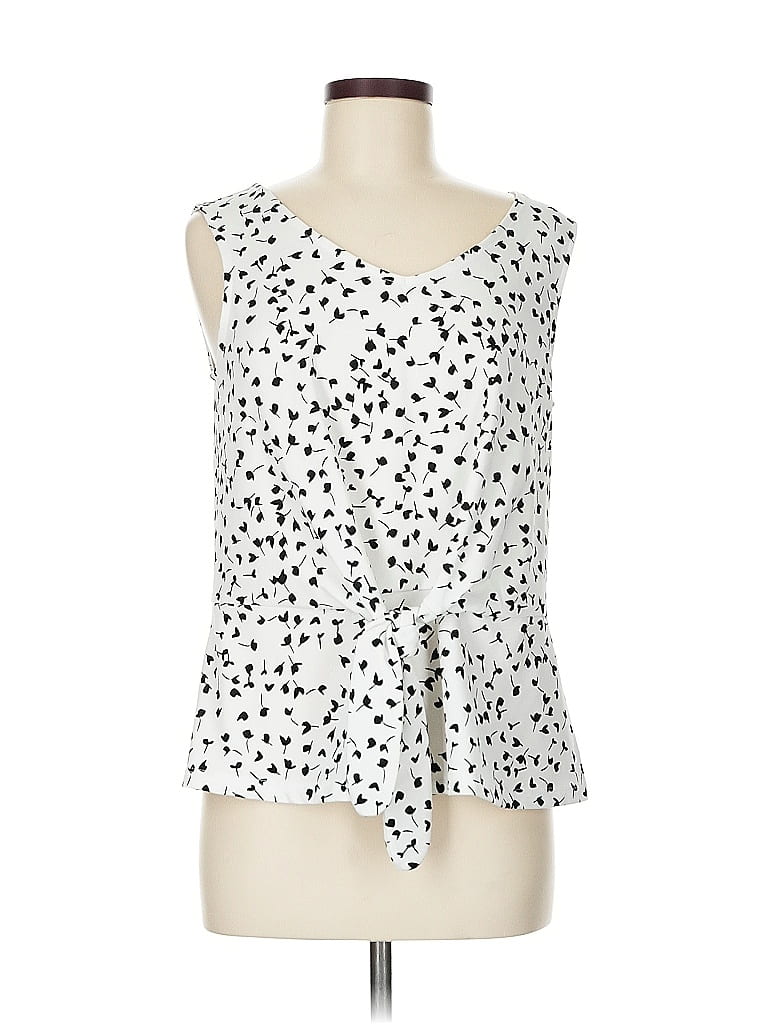 Pre-owned Talbots Sleeveless Blouse In White