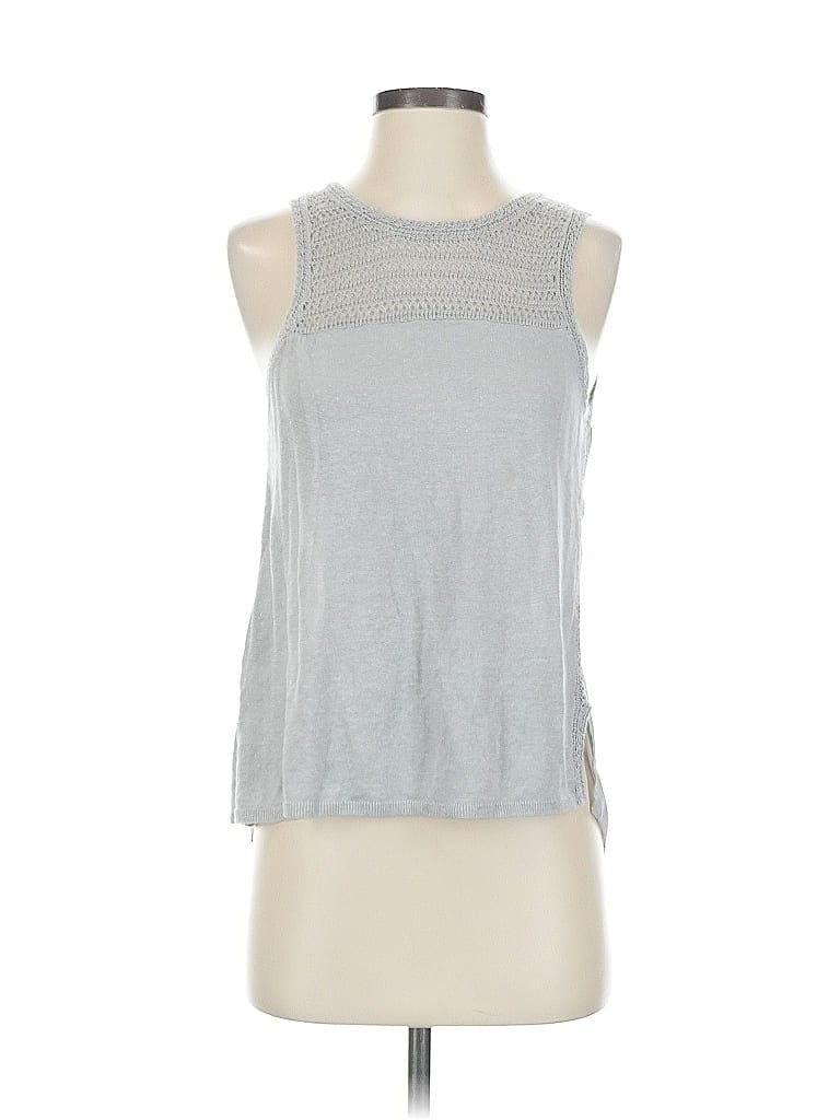 Pre-owned Ann Taylor Loft Sleeveless Top Gray Halter Neckline Tops