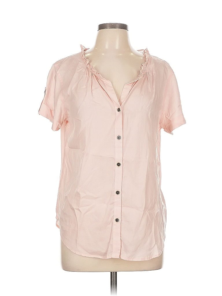 Pre-owned Nautica Short Sleeve Blouse In Pink