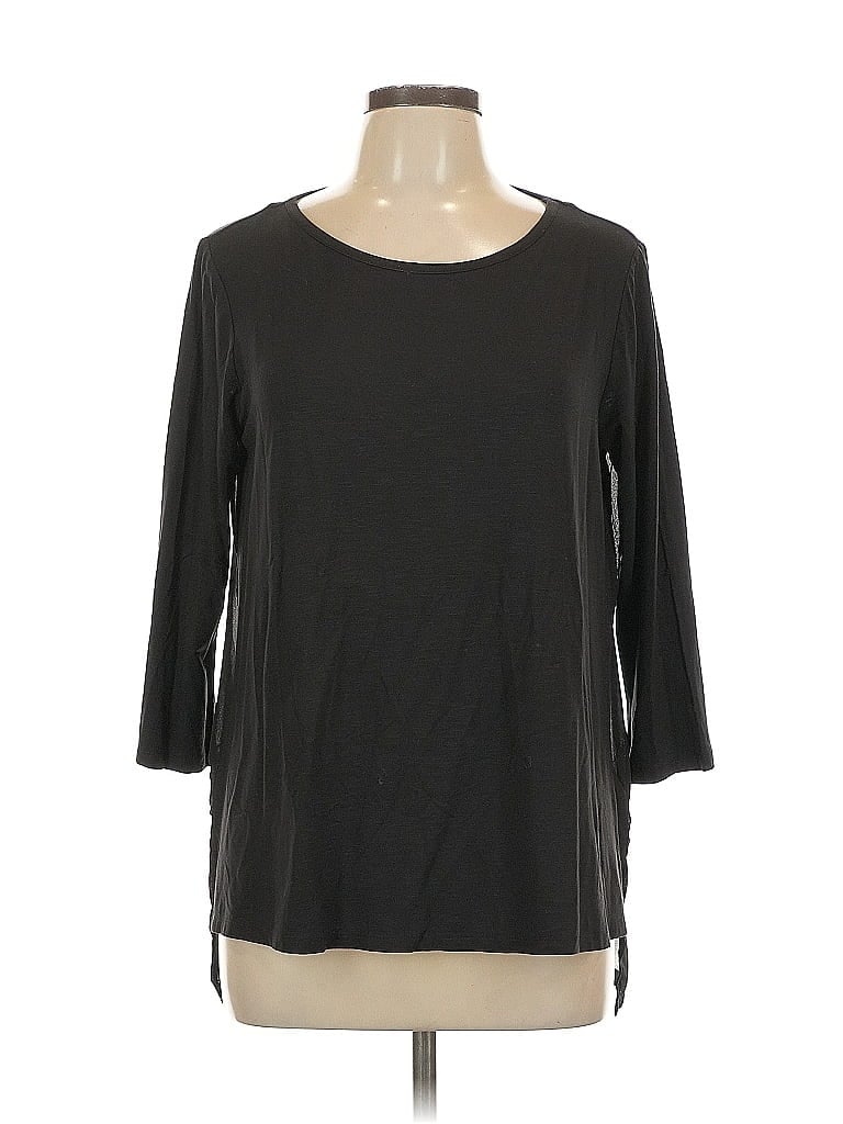 Pre-owned Michael Michael Kors 3/4 Sleeve Top Black Boatneck Tops