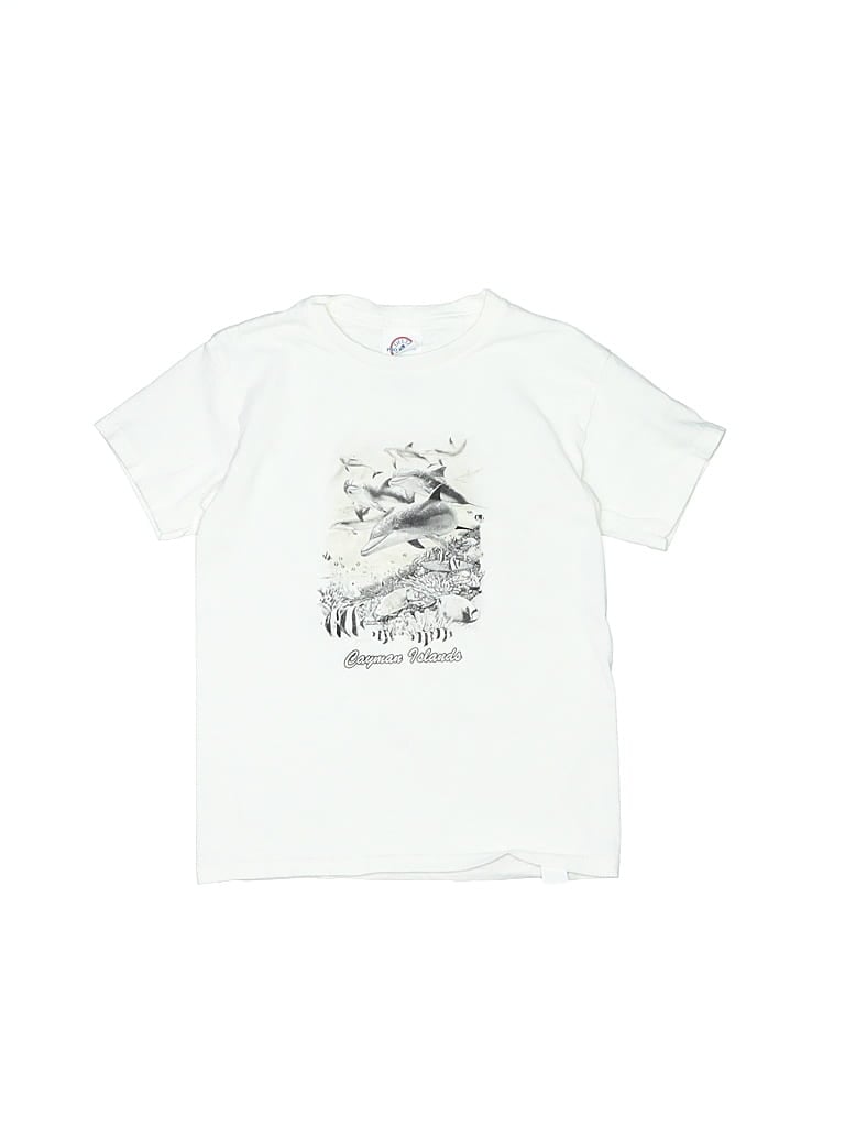 Delta Pro Weight 100% Cupro Print Ivory White Short Sleeve T-Shirt Size S (kids) - photo 1