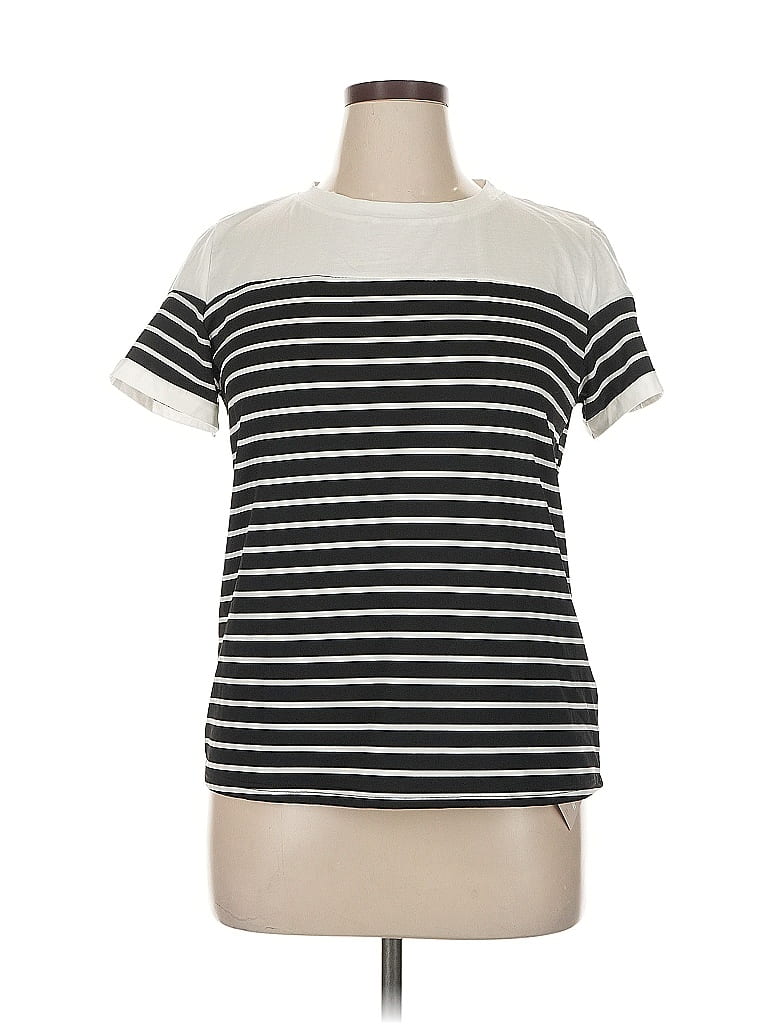 Pre-owned Emery Rose Short Sleeve Top Black Boatneck Tops