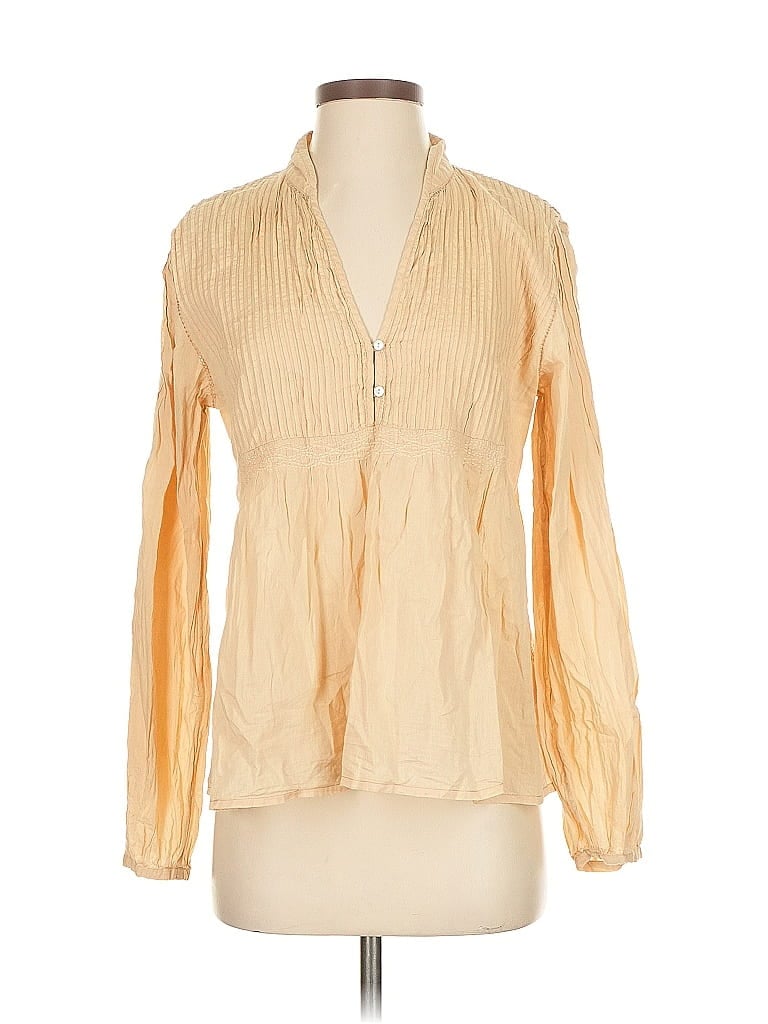 Pre-owned Calypso St Barth Long Sleeve Blouse In Gold