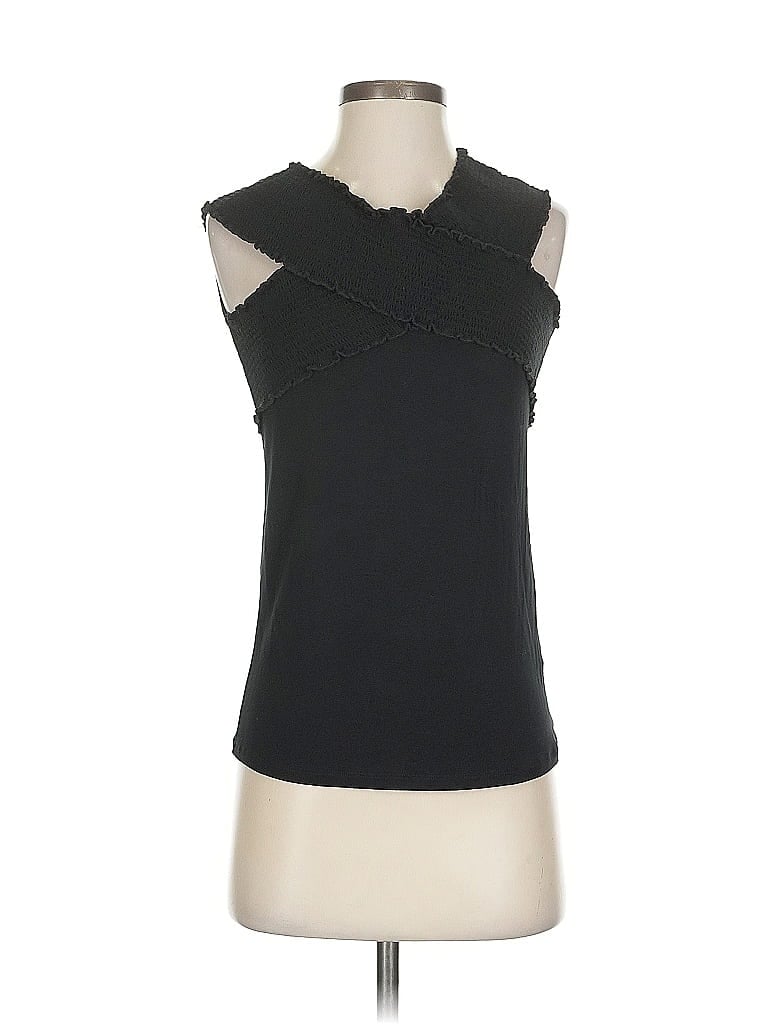 Pre-owned Soft Surroundings Sleeveless Top Black Halter Neckline Tops