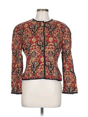 Maggy London Red Paisley Rayon Jacket, Elegant (view 1)