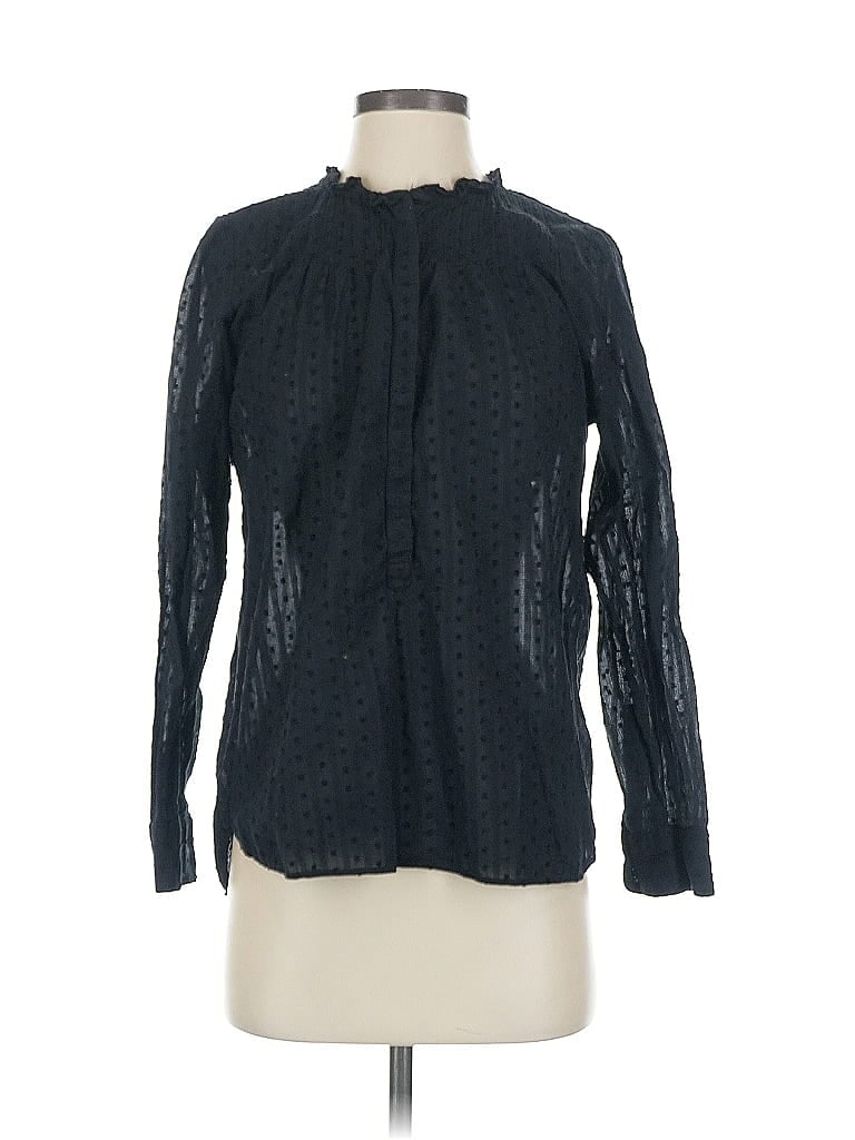 Pre-owned Point Sur Long Sleeve Blouse In Black