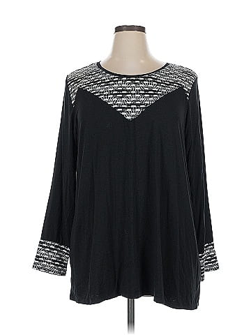 LOGO by Lori Goldstein 3/4 Sleeve Top (view 1)